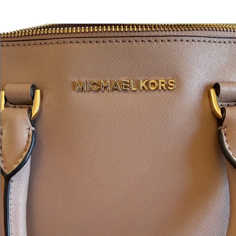 Expires in five hours Michael Kors Tan -Pink Satchel - Picture 9 of 14